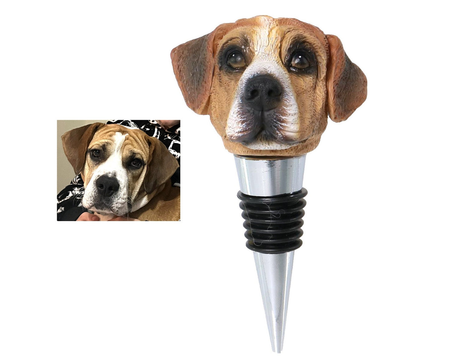 Dog custom wine stopper, handmade bottle stopper of pets, fun wine stopper for pets owner/friend, pet loss keep sake for friends or family