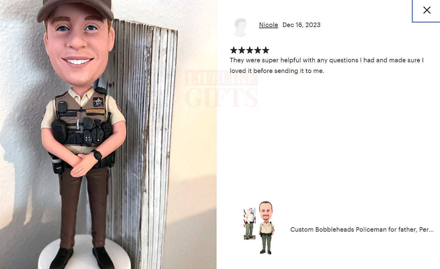 Custom Police Officer Bobblehead: Personalized Retirement Gift
