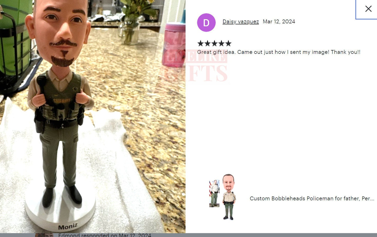 Custom Policeman Bobblehead Gift, Emergency Service Unit
