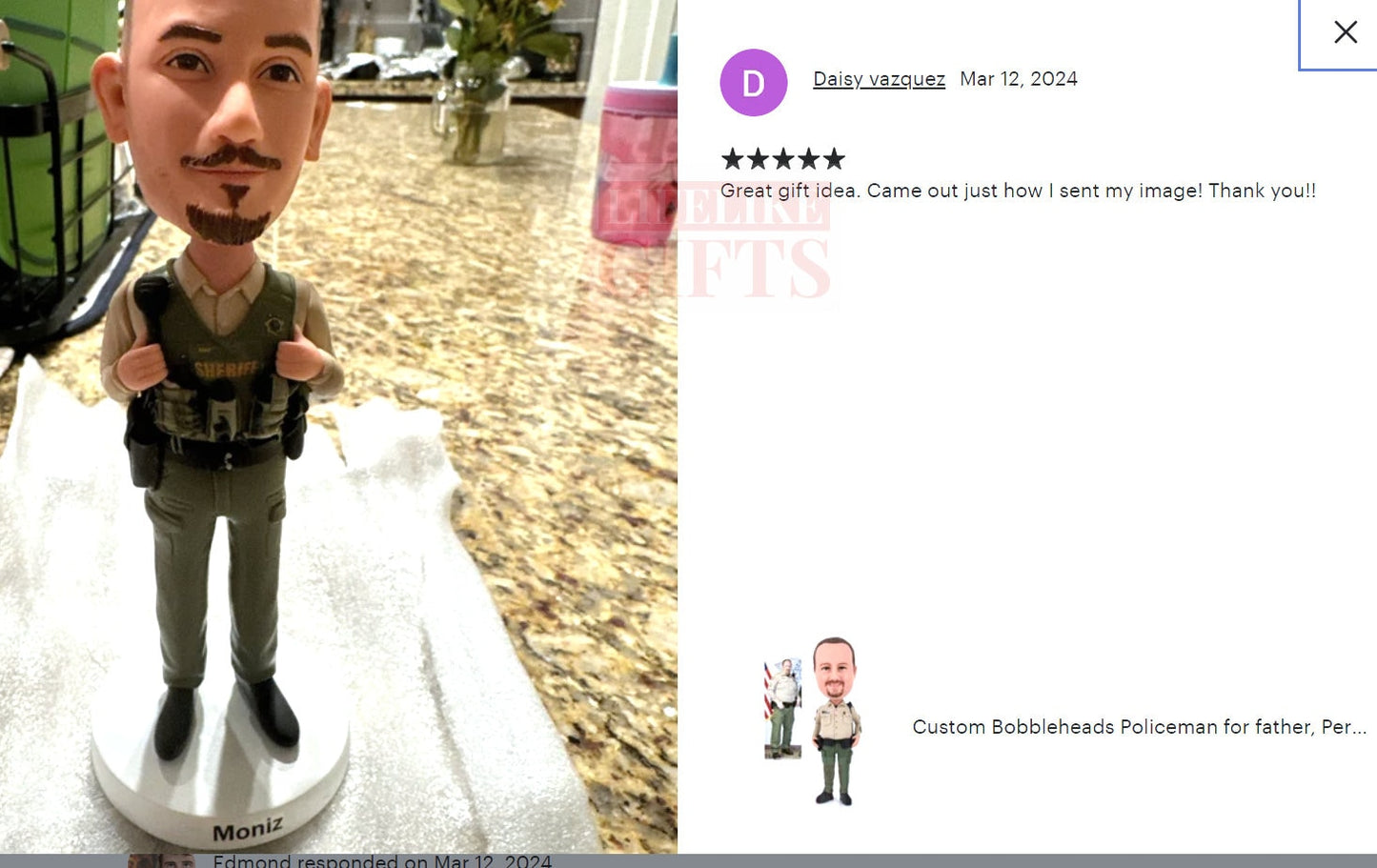 Policewoman gift Custom Bobbleheads, retirement gift for female Sheriff/state troopers, Cool birthday/Christmas gift for female boss