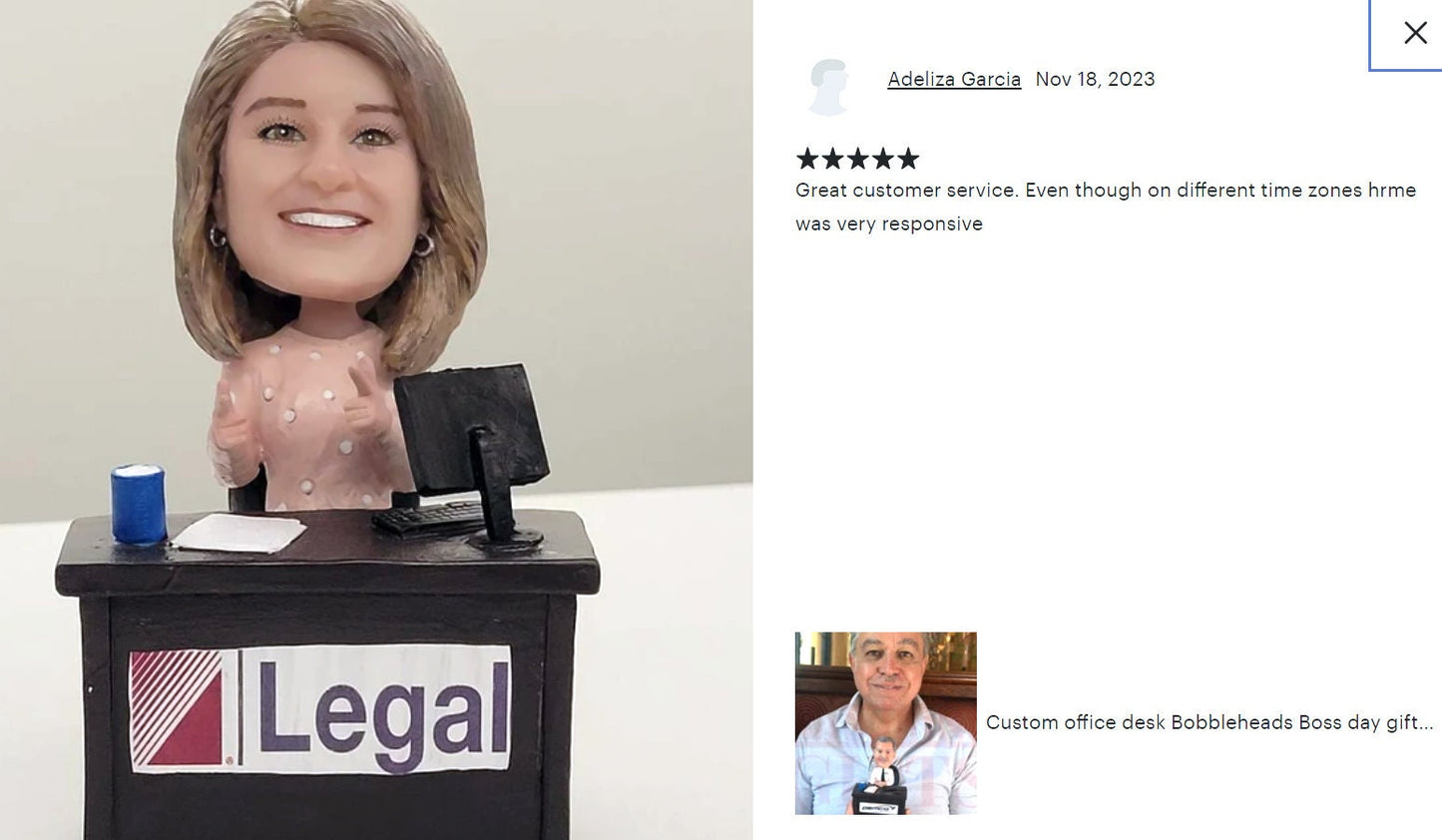 Custom Bobblehead, Personalized Retirement Gift for Boss, Office Desk Decor