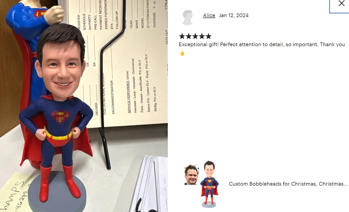 Superhero Custom Bobblehead for Office Desk, Gifts For Teammates/Coworkers, cool birthday gifts for friends, Christmas gift for family