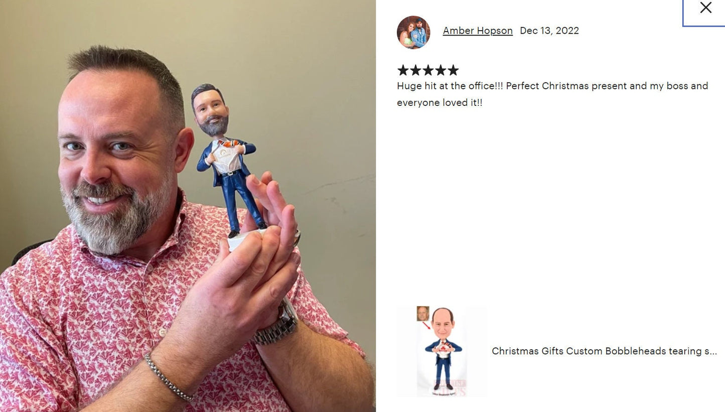 Superhero Custom Bobblehead for Office Desk, Gifts For Teammates/Coworkers, cool birthday gifts for friends, Christmas gift for family