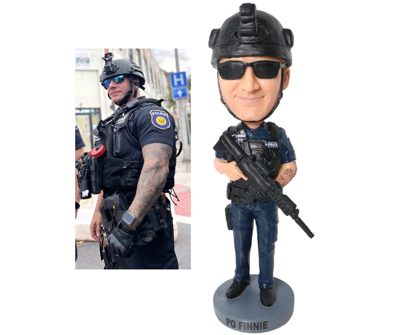 Custom Policeman Bobblehead Gift, Emergency Service Unit