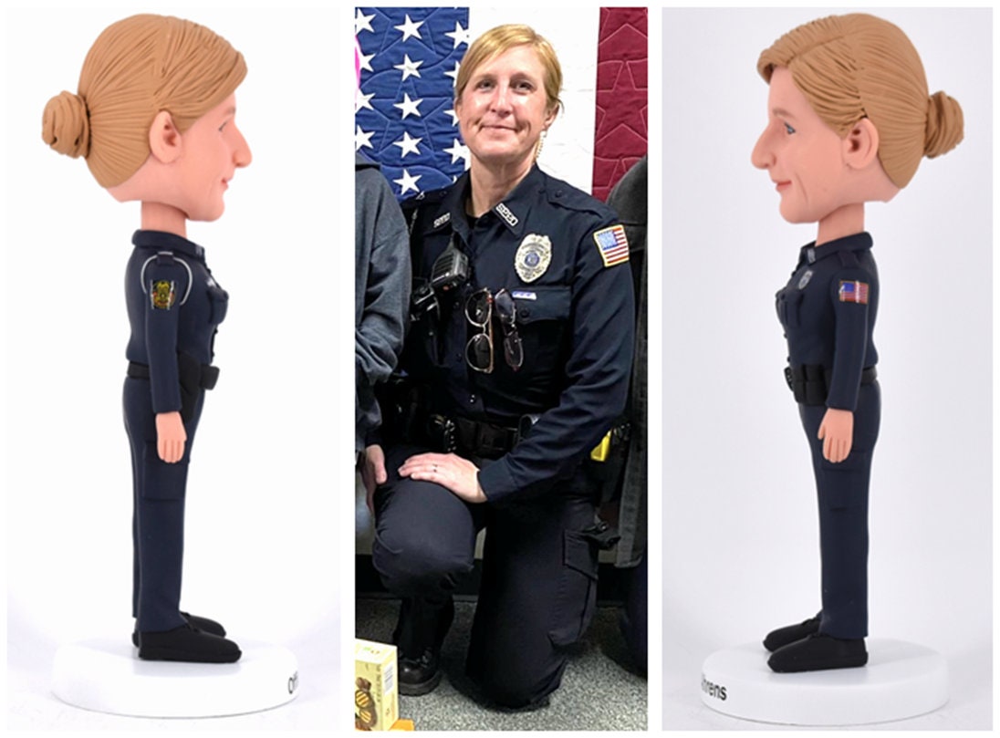 Gift for Policewoman, Custom Bobbleheads gifts female police officer, Birthday gifts for boss, graduate gifts for police officer