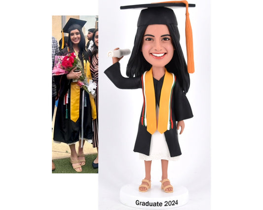 Custom Graduation Bobblehead, Personalized Graduate Gift