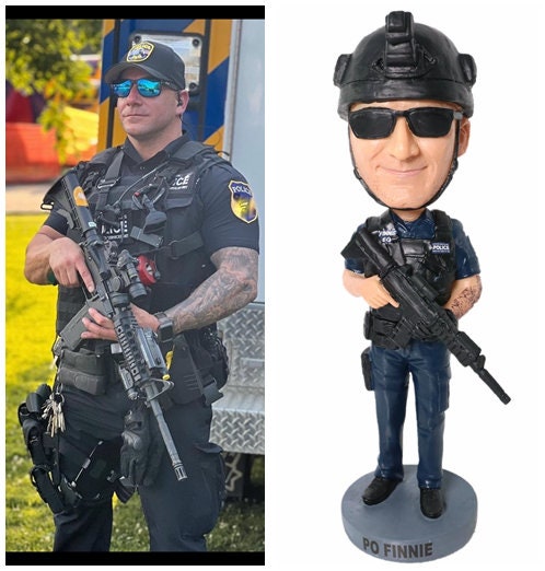 Custom Policeman Bobblehead Gift, Emergency Service Unit