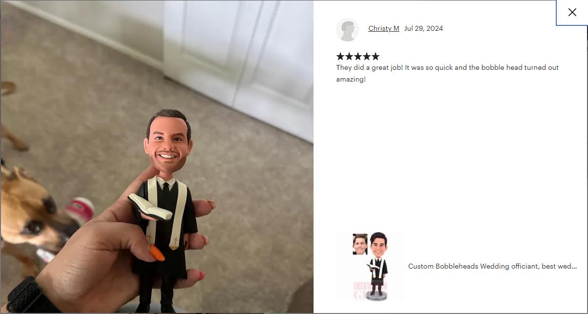 Wedding gifts for officiant, Custom Bobbleheads gifts for pastor, personalized gifts for wedding host, handmade officiant gift