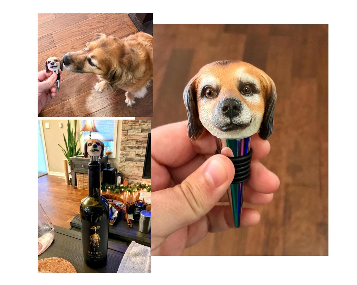 Custom Dog Wine Stopper, Personalized Pet Figurine, Handmade bottle stopper