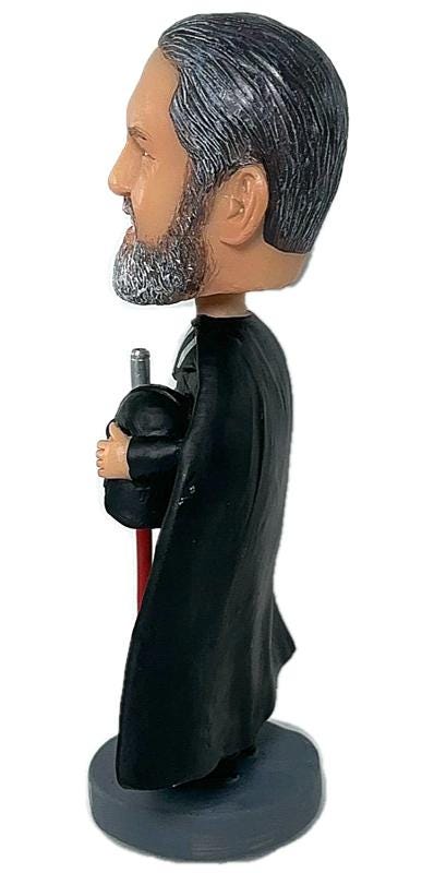 Darth lord Custom Bobbleheads, Personalized bobbleheads holding light saber, cool birthday gift idea, Unique gift for boss/husband/kidds