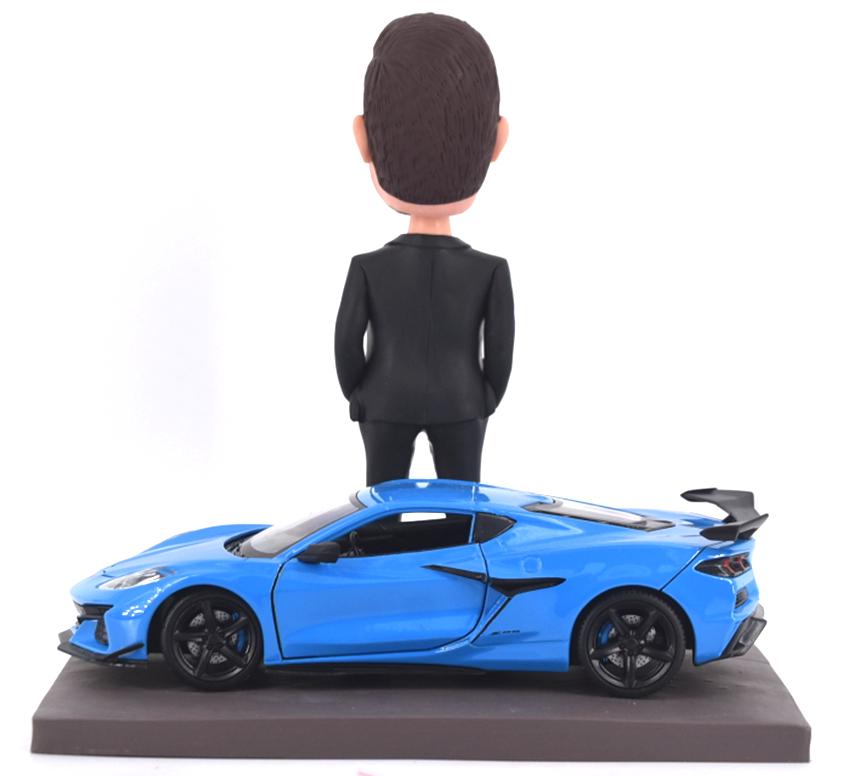 Custom bobblehead with dream car, Custom gift idea for best friend, retirement gift for boss, cool gifts idea for husband/boss/father/him