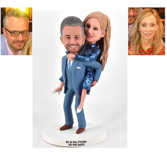 Wedding cake toppers handmade from your own photos - personalized gifts for bride and groom with free shipping