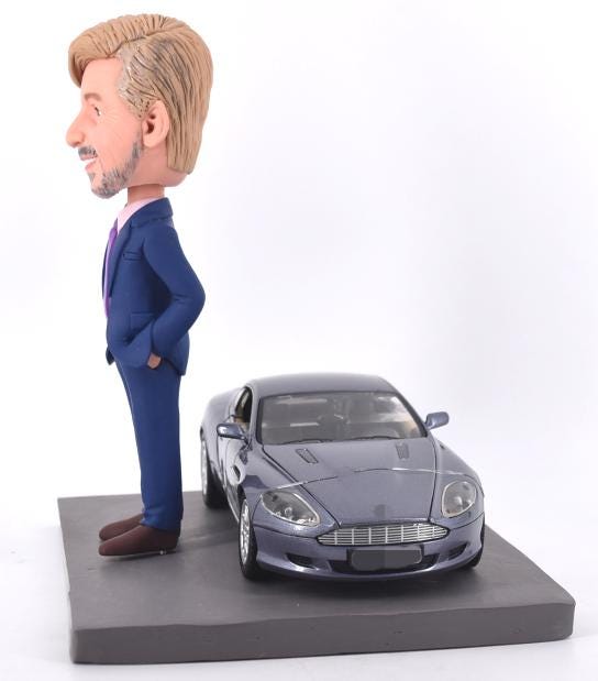 Custom Bobblehead boss with Sports Car: Personalized birthday Gift