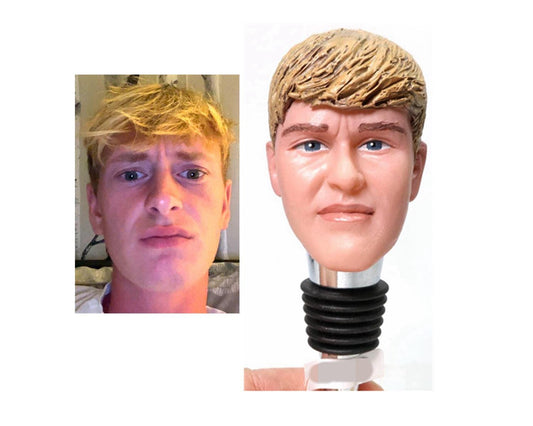 Custom wine stopper bottle stopper with your face on custom gifts for family gifts for boss for husband Romantic gifts for Anniversary
