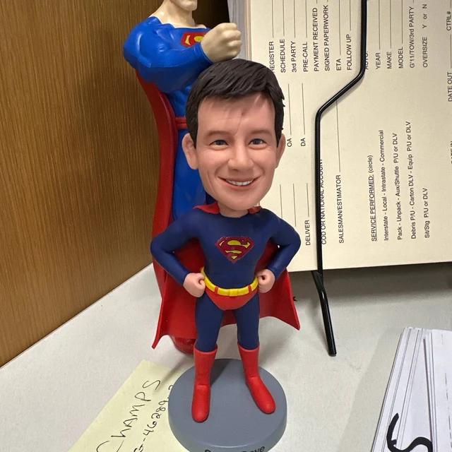 Superman Custom bobbleheads, handmade superman doll, gift for mom, gift for father, Bossday gift idea, company gift idea