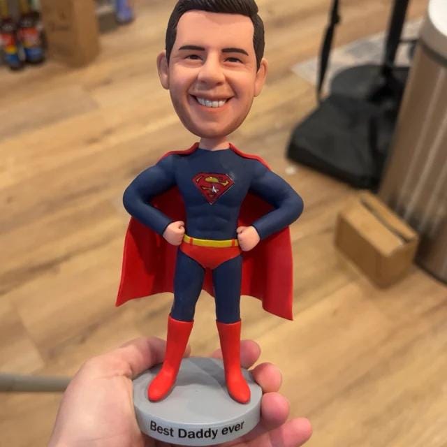 Superman Custom bobbleheads, handmade superman doll, gift for mom, gift for father, Bossday gift idea, company gift idea