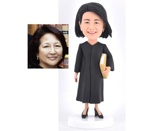 Female judge custom bobbleheads, christmas gifts for boss, best thank-you gift for a judge, custom bobbleheads factory wholesale