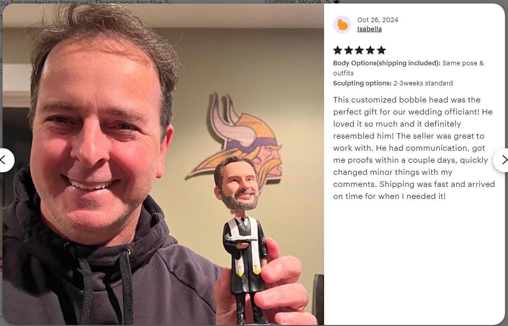 Custom pastor bobblehead, wedding officiant gift idea, Christmas gift for husband, birthday gift for teacher, cool retirement gift for boss