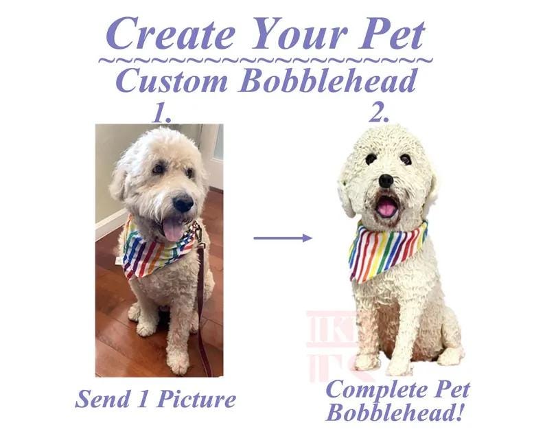 Custom Dog Bobblehead, Personalized Pet Memorial Gift