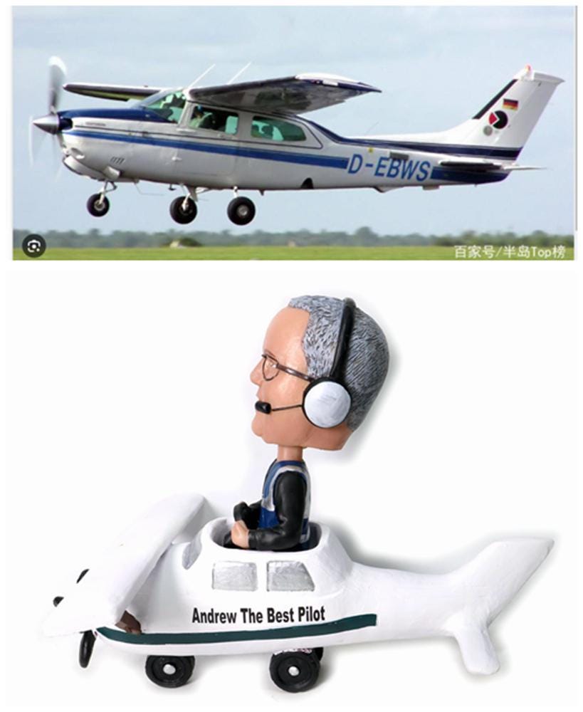 Custom Pilot Bobblehead | Personalized High-Wing Plane Figurine | Aviation Gift | Retirement or Birthday Gift for Pilots