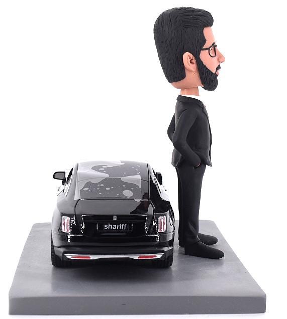 Custom bobblehead CEO with luxury car, personalized bobblehead gift for boss, Fun gift ideas for office coworker/partner, gift for car fans