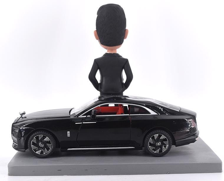 Custom bobblehead CEO with luxury car, personalized bobblehead gift for boss, Fun gift ideas for office coworker/partner, gift for car fans