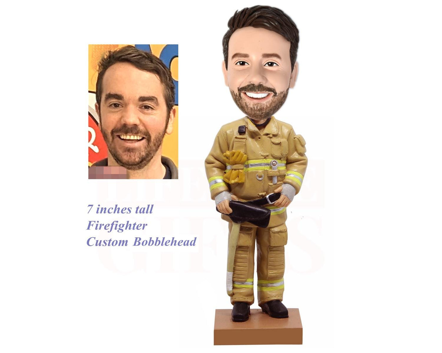 Firefighter custom Bobblehead, thank-you gift for firefighters, personalized Firehouse Decor, fun retirement gifts for firefigther captain