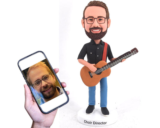 Custom Bobbleheads Guitar player Father's day gifts for him personalized retirement gifts for boss/husband/him Father's day presents