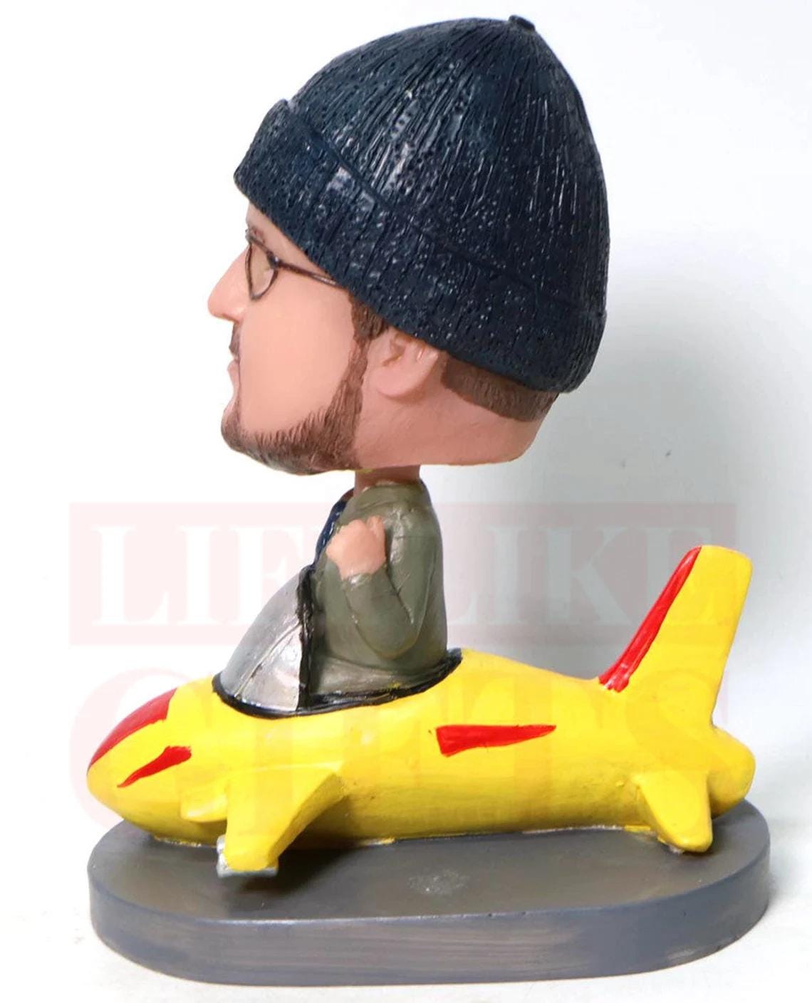 Custom Fighter Pilot Bobblehead | Military Jet Pilot Figurine | Personalized Air Force Gift | Birthday, Retirement Gift for Aviation Lovers