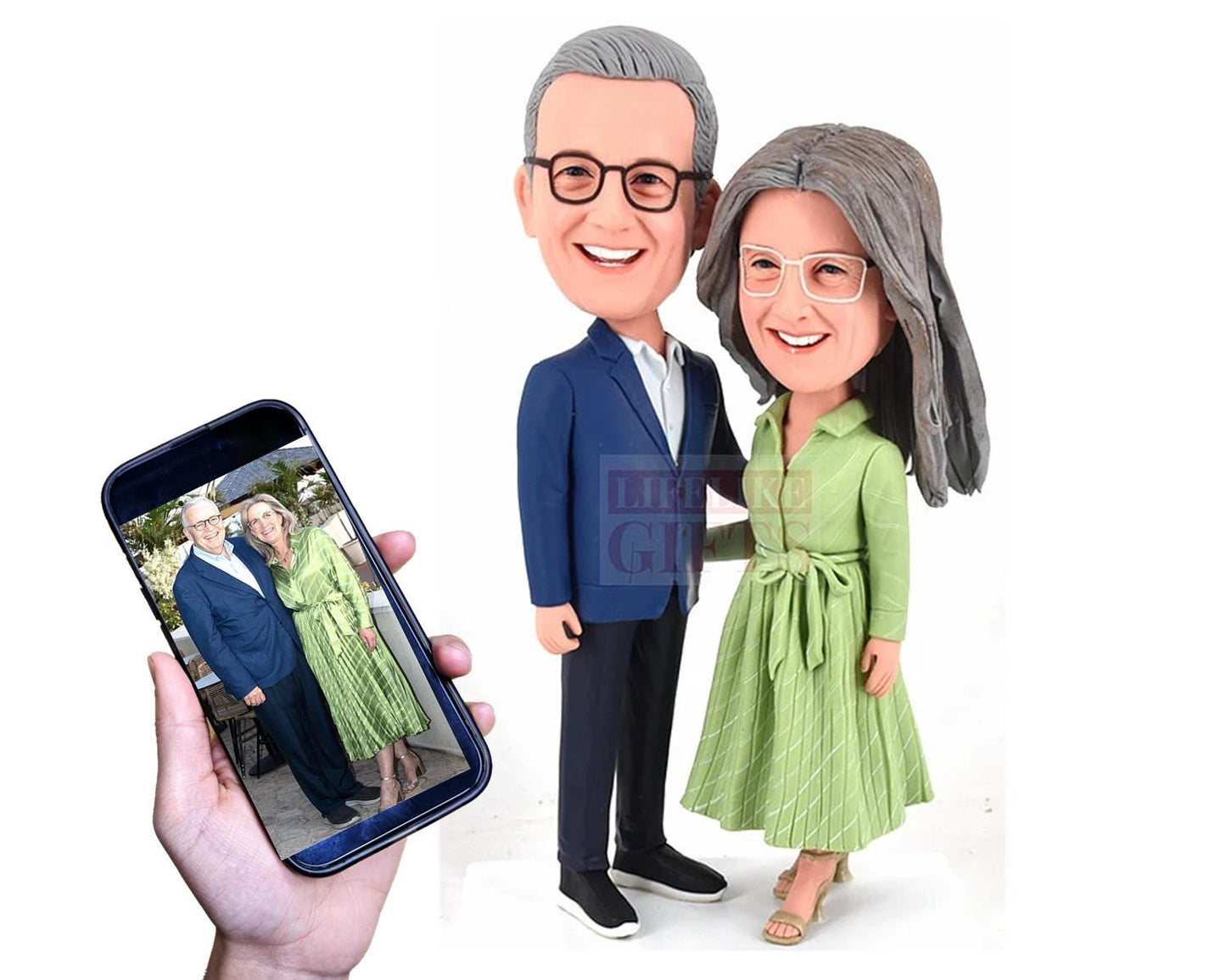 Custom Couple Bobblehead from picture, Handmade Anniversary Gift