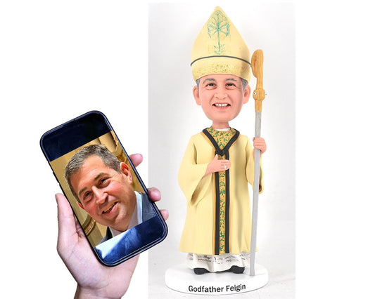 Custom Bishop Bobblehead Figurine: Unique Clergy Gift