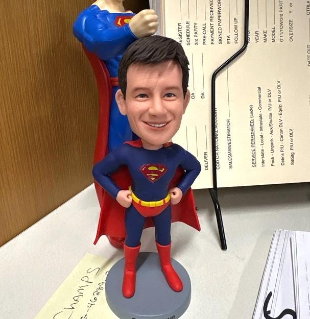 Custom Superman Bobblehead, Handmade doll for Superman fans, Birthday gift idea, Retirement gift for him, Bossday gift, Company gift ideas