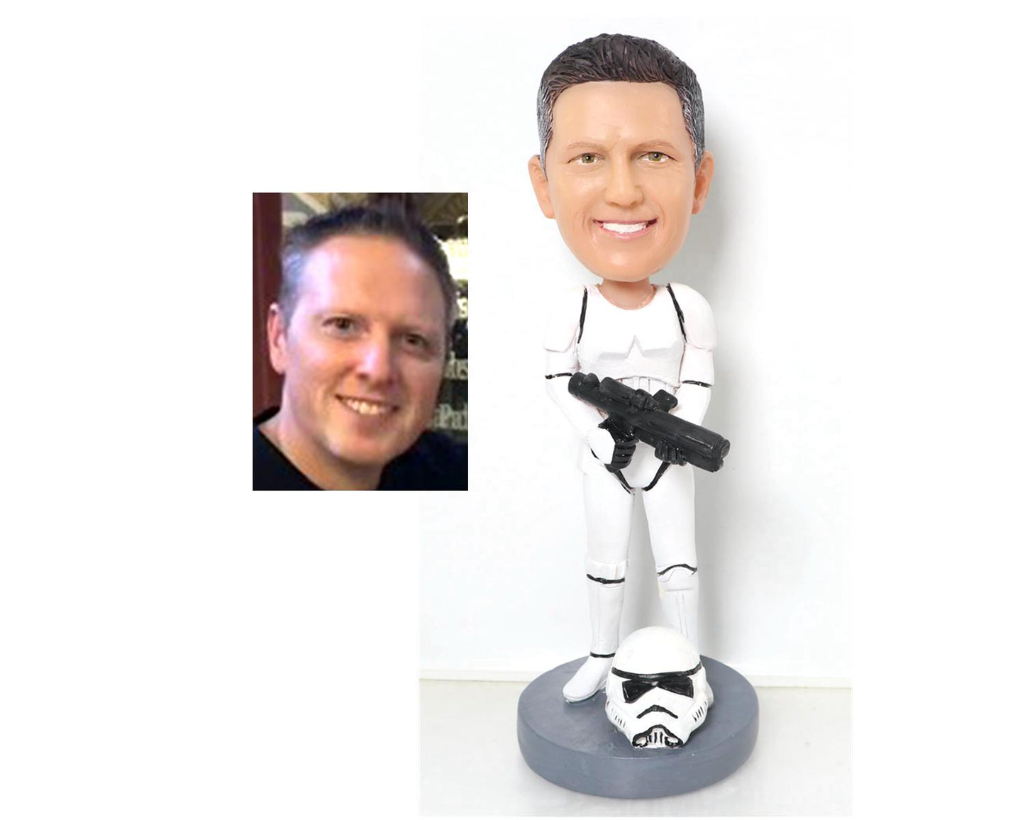 Clone army Custom Bobbleheads, Handmade bobblehead storm soldier, white trooper bobblehead, retirement gift for boss, gift for father/mother