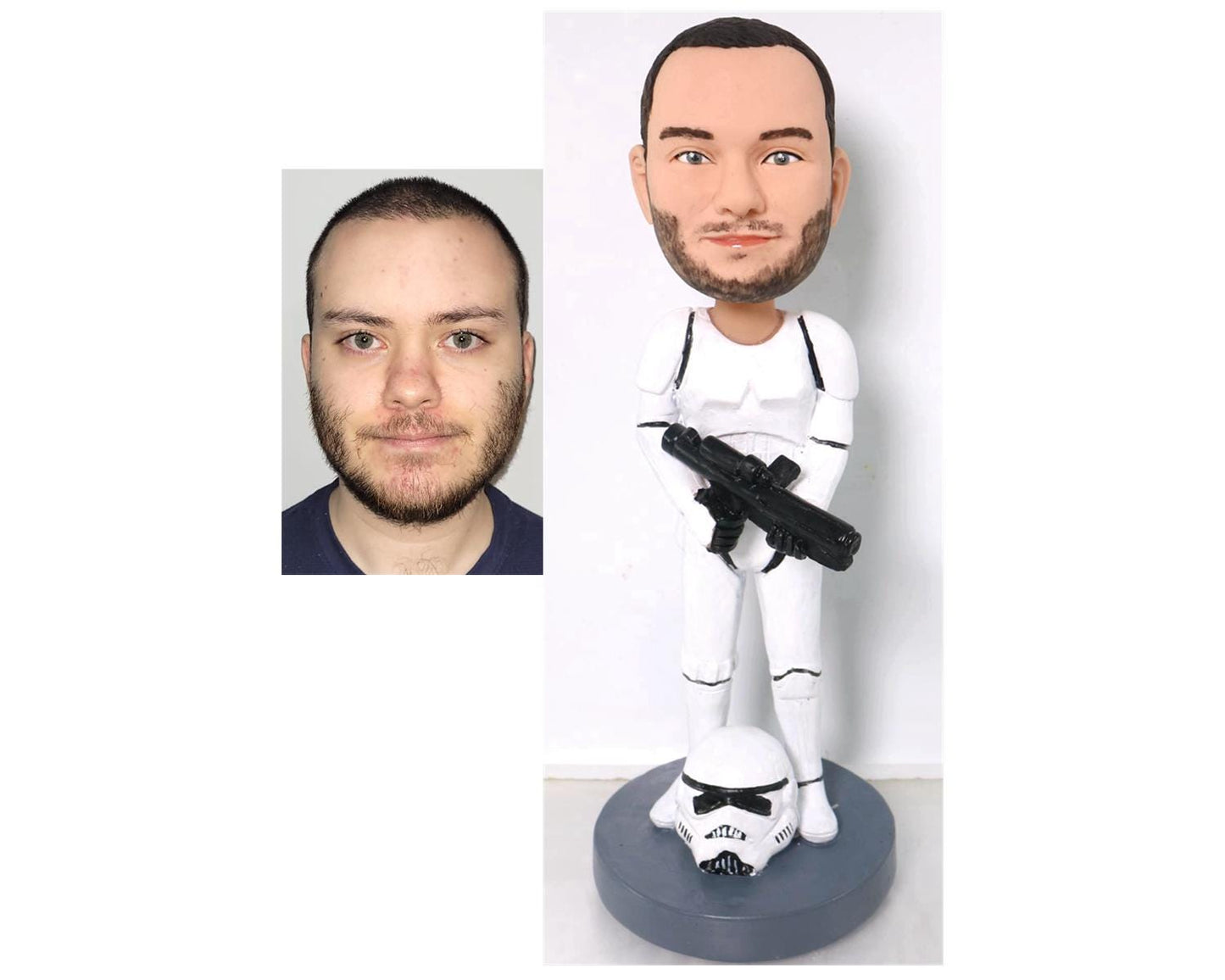 Clone army Custom Bobbleheads, Handmade bobblehead storm soldier, white trooper bobblehead, retirement gift for boss, gift for father/mother
