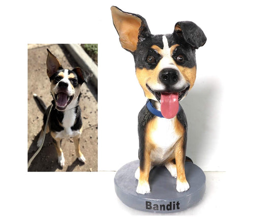 Custom nodding dog, handamade dog bobblehead, Dashboard nodding dog, Perfect Gift for Dog Owners, Birthday or Pet Loss