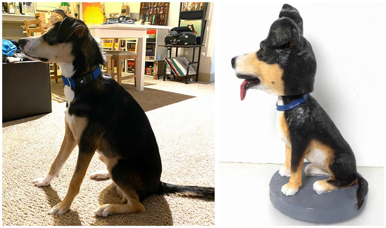 Custom nodding dog, handamade dog bobblehead, Dashboard nodding dog, Perfect Gift for Dog Owners, Birthday or Pet Loss