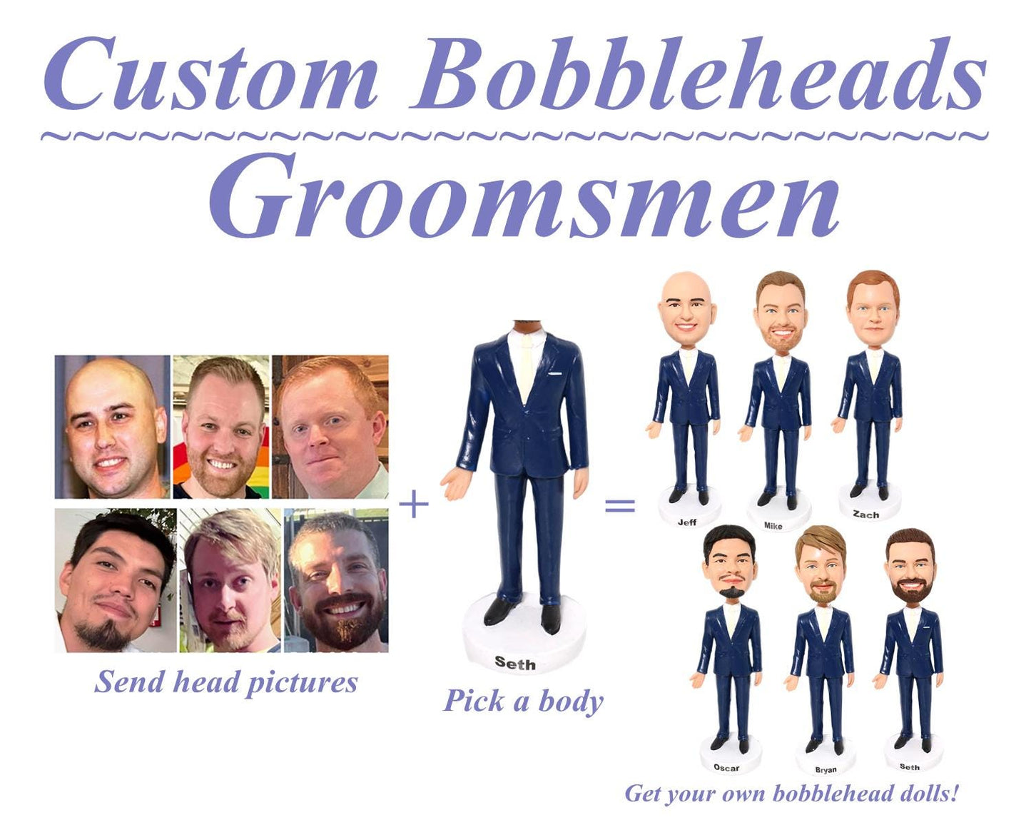 Groomsmen gift Custom Bobbleheads for Weddings, Unique Groomsmen proposal gifts, Custom Wedding Gifts for Best Men, bachelor party keepsake