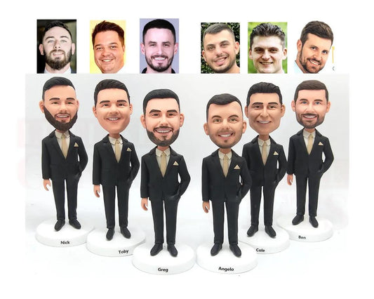Groomsmen gifts Custom bobbleheads Personalized gifts, fully handmade wedding gifts, thank-you gifts for groomsmen ,Groomsman proposal gifts