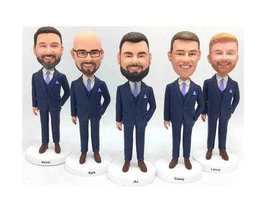 Groomsmen proposal gifts, 7 inches tall Custom bobbleheads figurines grooms man, Gifts for groomsman, wedding ceremony gifts for grooms men