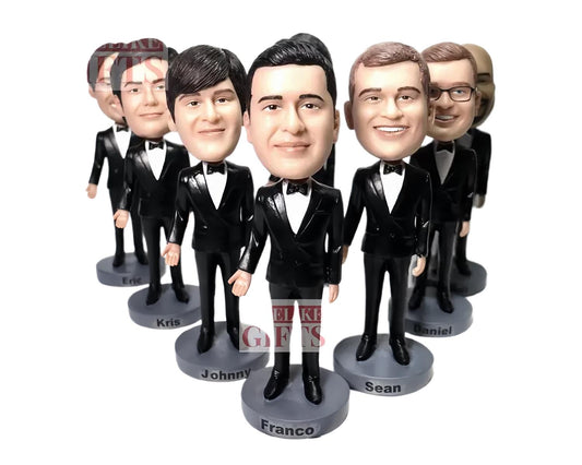 Personalized Groomsmen Bobbleheads, Unique Custom Wedding Gifts, Grooms man proposal, will you be my groosmen? Handmade bobblehead figurine