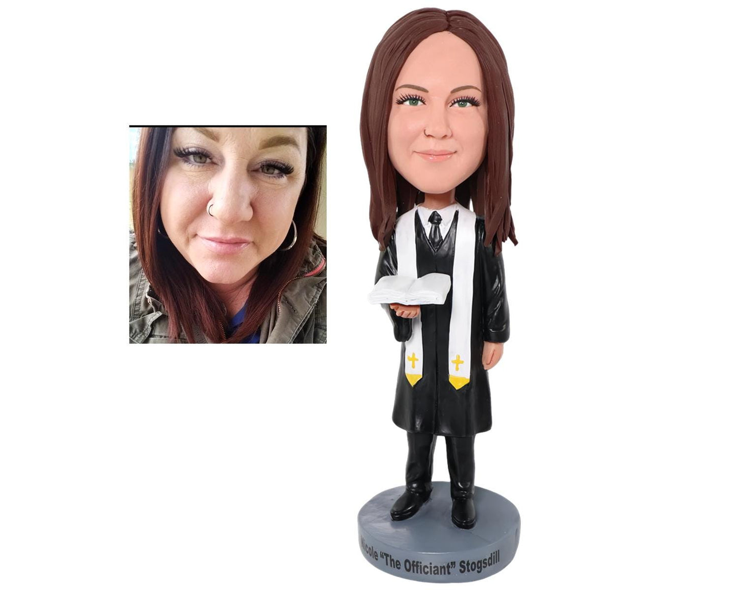 Wedding officiant lady Custom Bobblehead, thank-you gift for officiant, proposal gift for wedding officiant, custom bobblehead female pastor