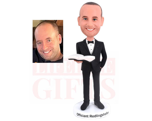 Custom Wedding Officiant Bobblehead: Personalized Pastor Gift