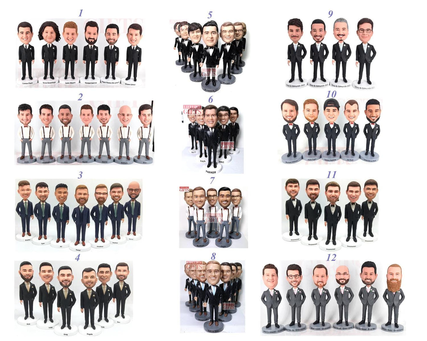 Custom Groomsmen Bobbleheads, Unique Wedding Party Gifts