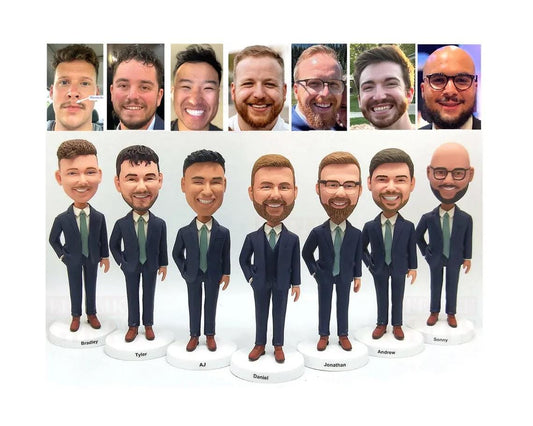 Groomsmen wedding gift Custom bobbleheads, handmade gift for groomsmen, wedding proposal gifts for grooms men, thank-you gifts for groomsman