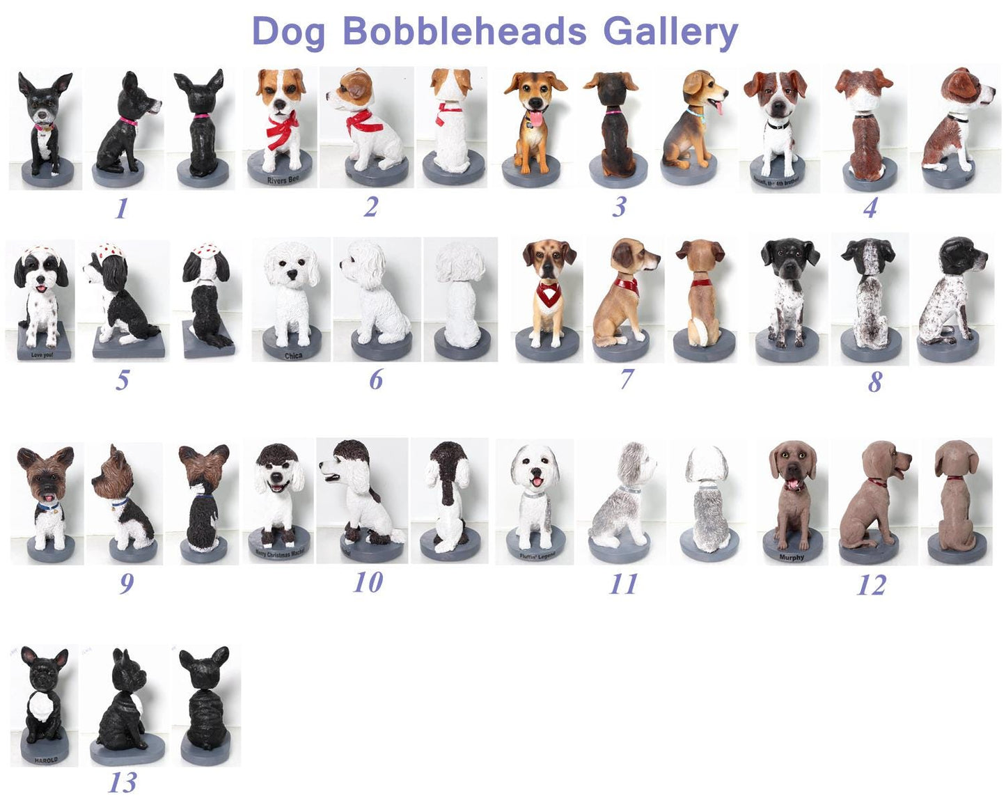 Custom nodding dog, handamade dog bobblehead, Dashboard nodding dog, Perfect Gift for Dog Owners, Birthday or Pet Loss