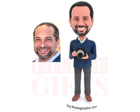 Custom Photographer Bobblehead, Personalized birthday Gift for cameraman