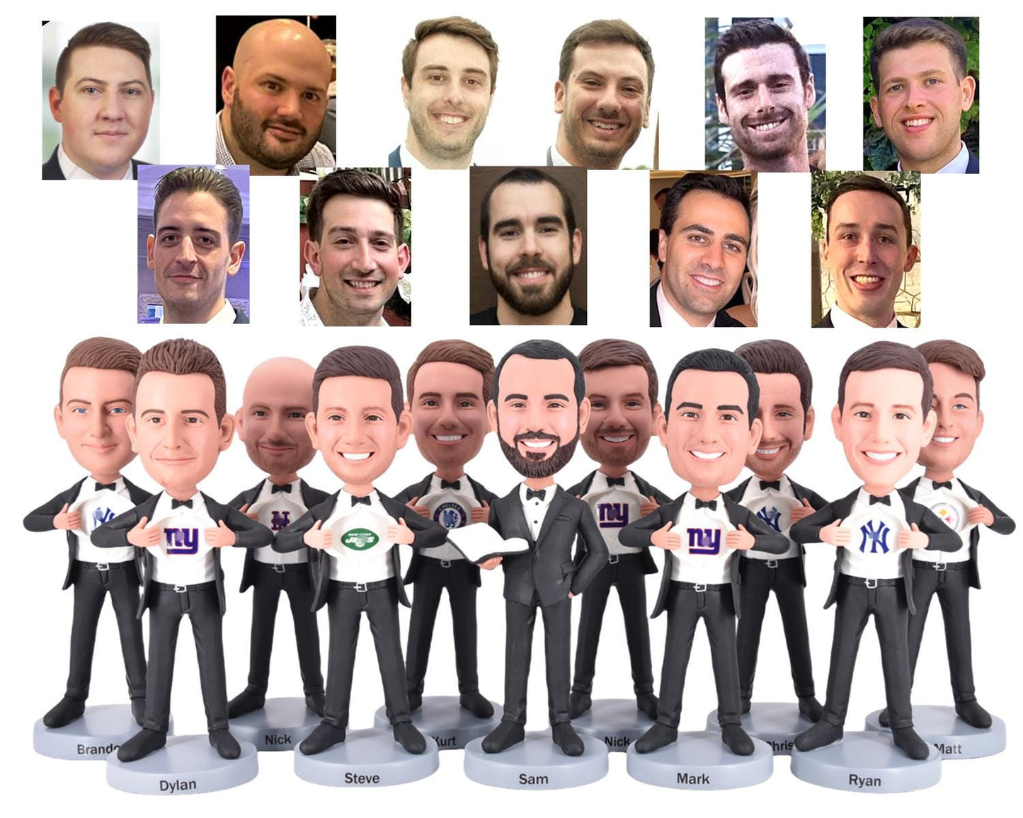 Custom Groomsmen Bobbleheads, Personalized Wedding Party Gift for groms, thank-you gift for  grooms man
