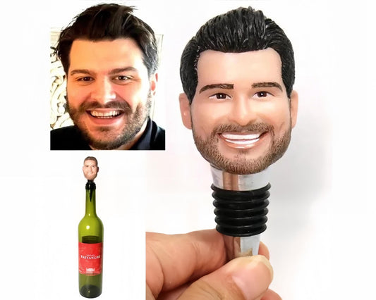 Custom Face Wine Stopper: Personalized Bottle Stopper by resin