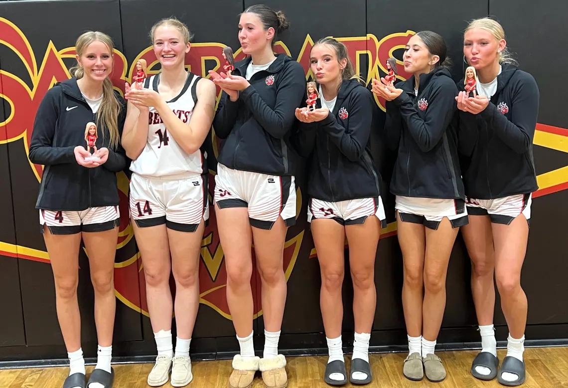 Handmade Basketball Team Bobbleheads, Custom Graduation Gift