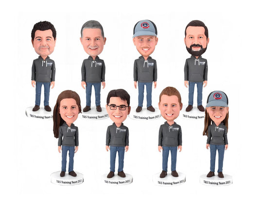 Custom Bobbleheads company outfits for team :, Personalized Office Gifts